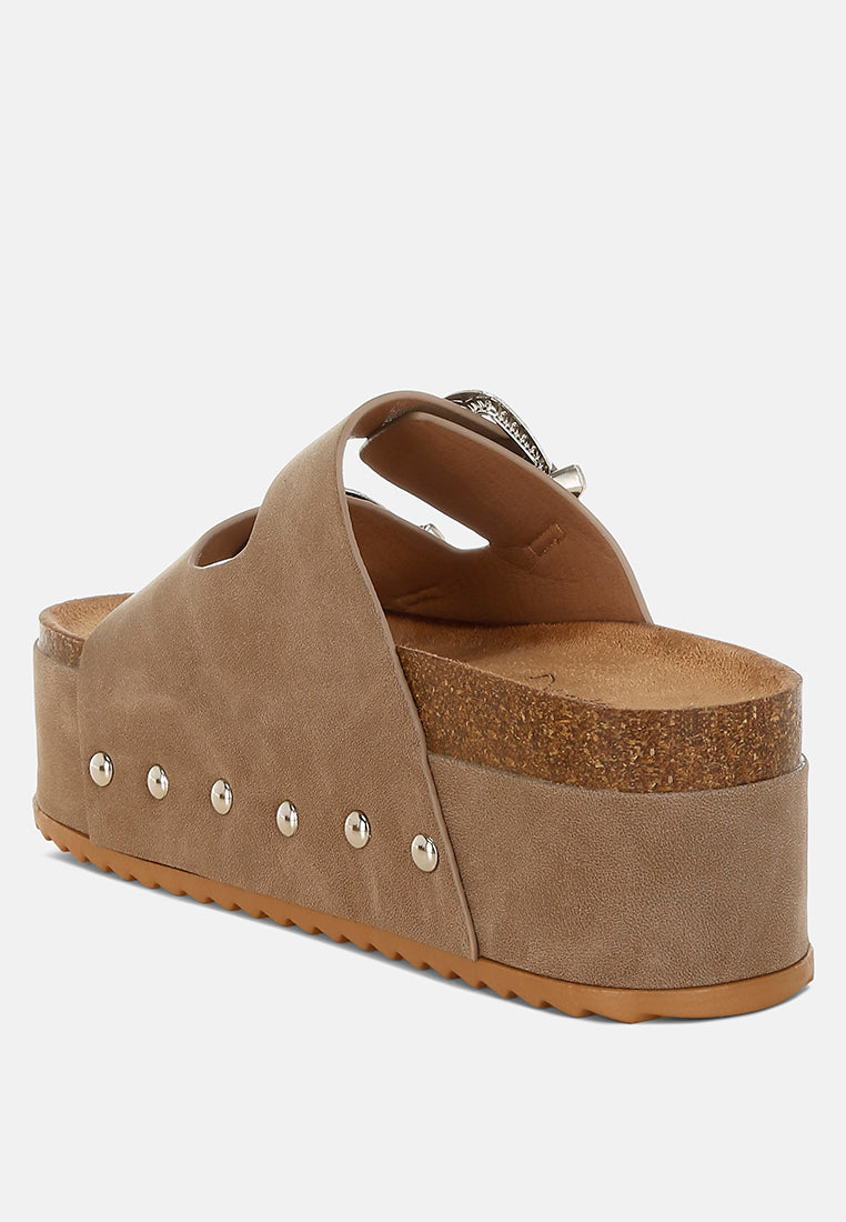 Zaphod Faux Leather Flatform Slip Ons