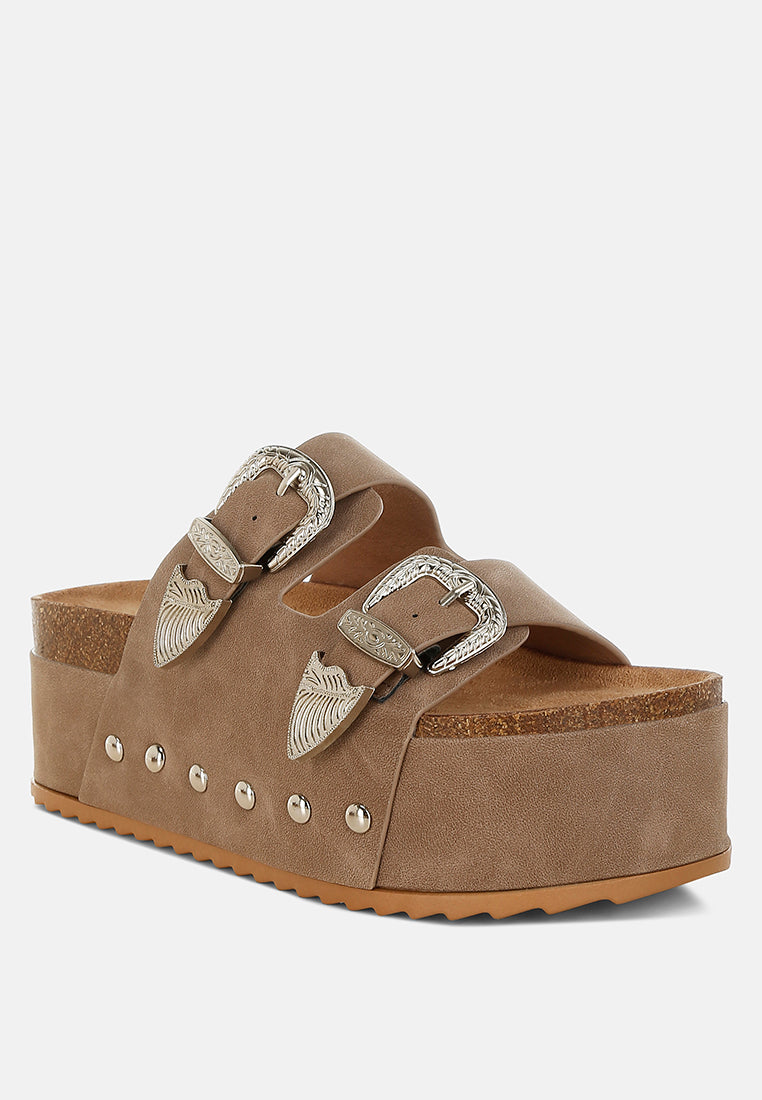 Zaphod Faux Leather Flatform Slip Ons