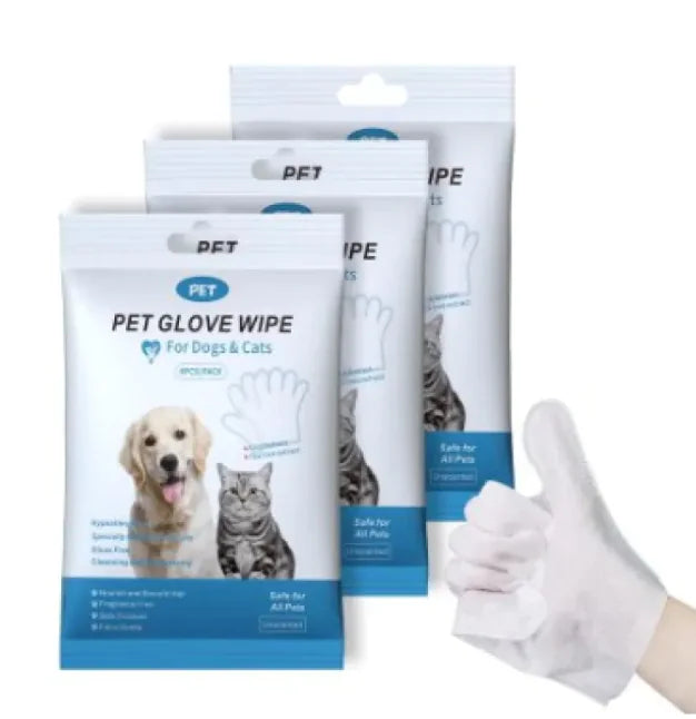 Pet Cleaning Gloves & Wipes